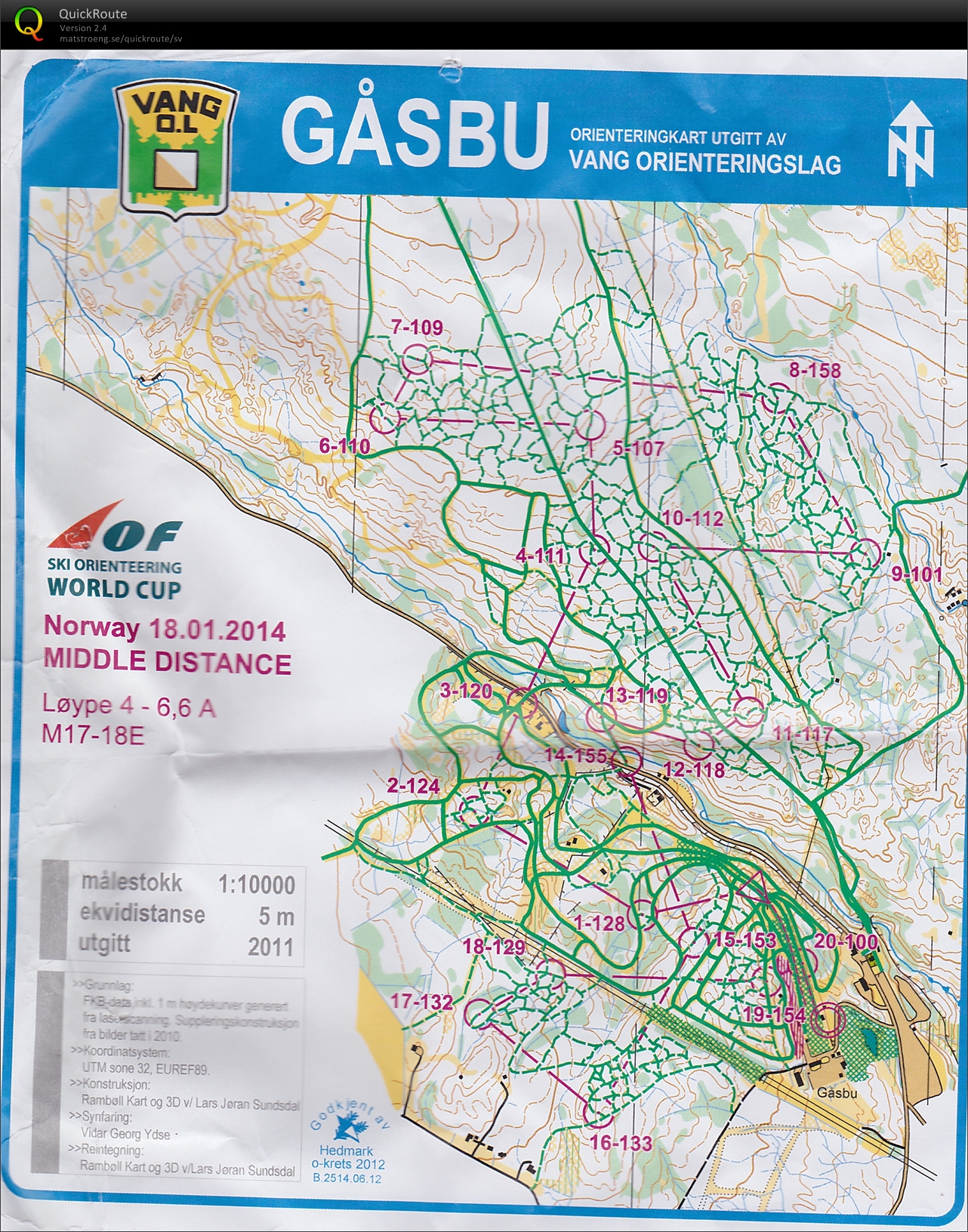 Juniorlandskamp Norge, Medel (2014-01-18)