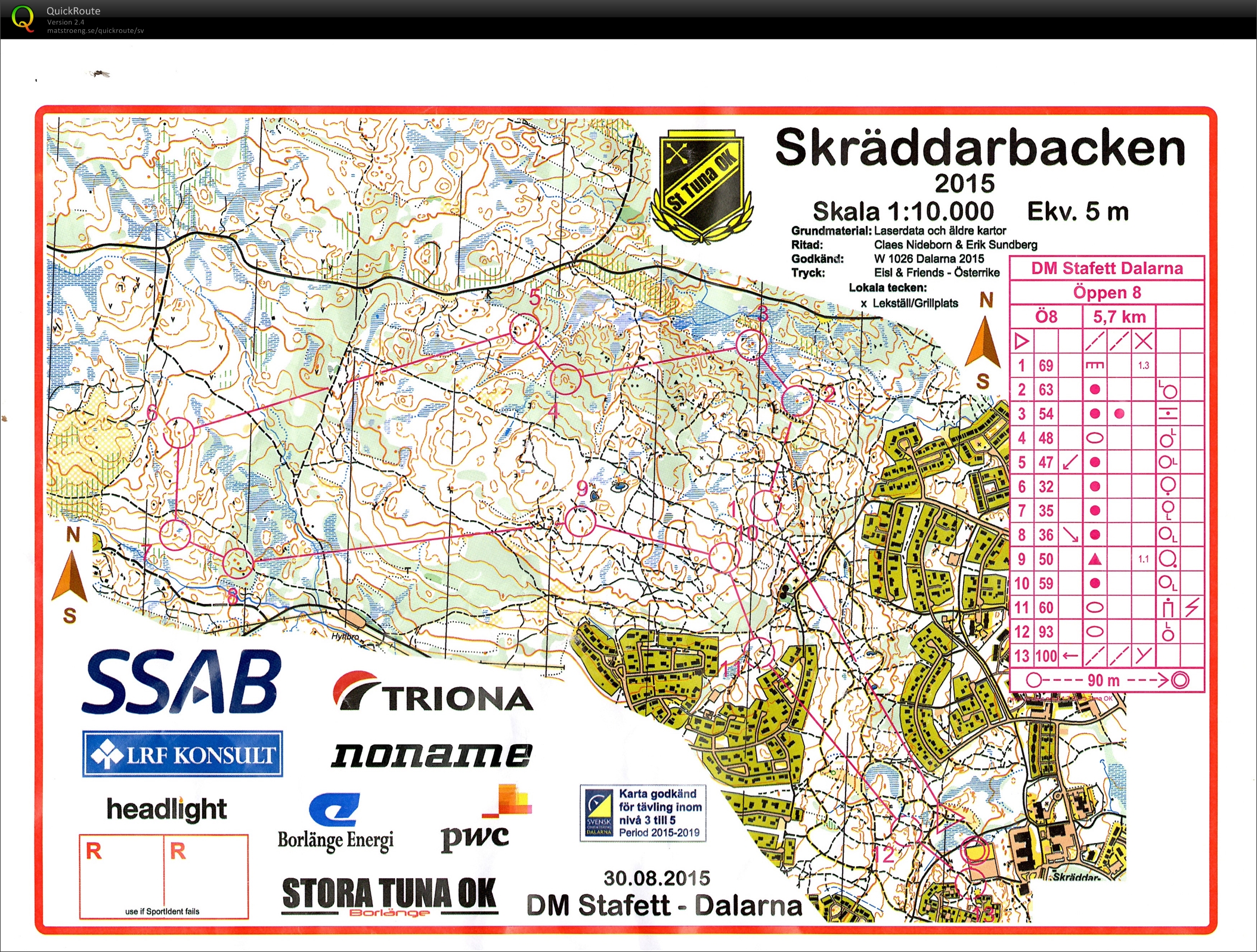 Stafett-DM, Kartpromenad (2015-08-30)