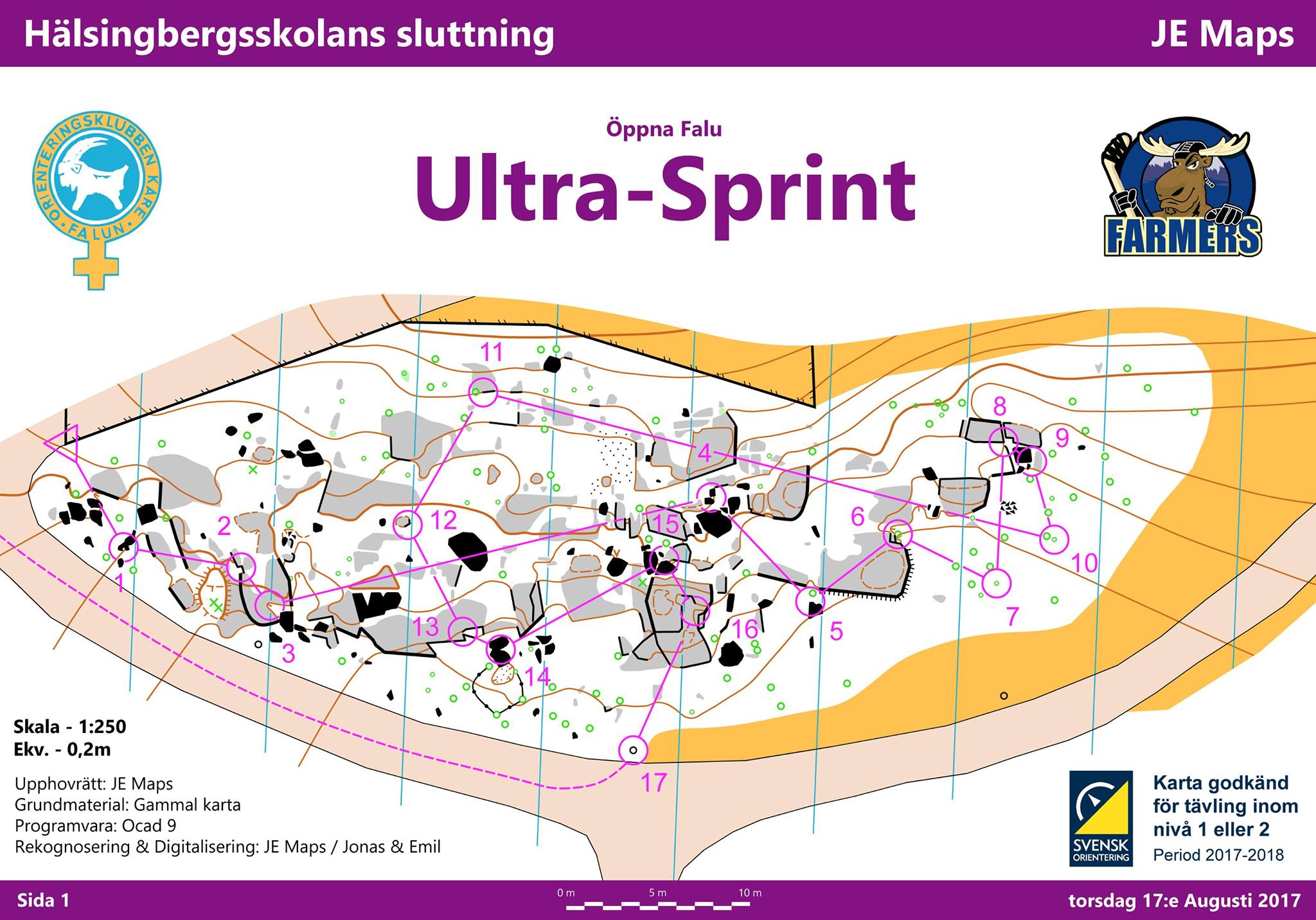 Öppna Falumästerskapen Ultrasprint, del 1 (2017-08-17)